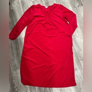 Croft & Barrow red crushed velvet red long sleeve full length nightgown XXL